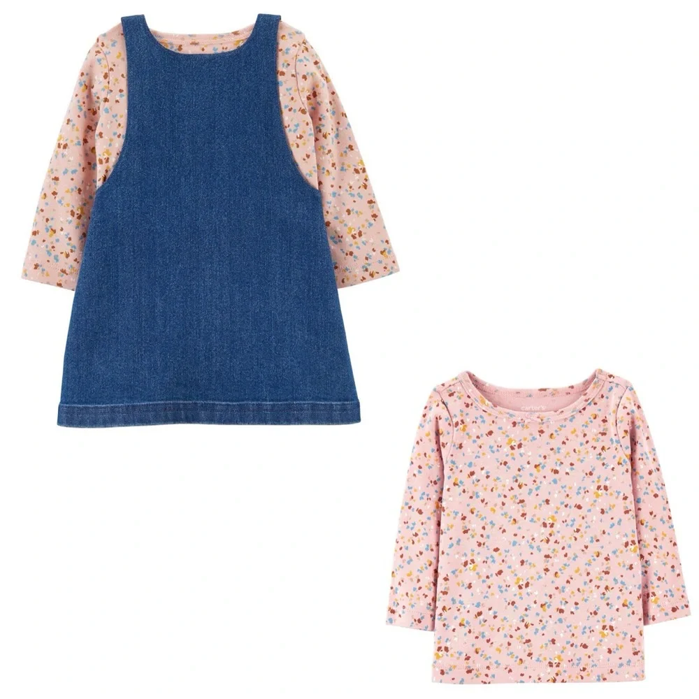 Baby 3-Piece Tee &‎ Chambray Jumper Set SIZE 18M
